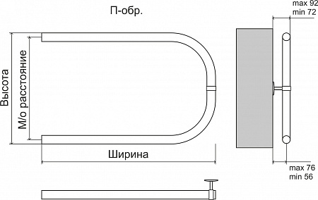 Эконом П-обр AISI 32х2 500х500 Полотенцесушитель  TERMINUS Северодвинск - фото 3