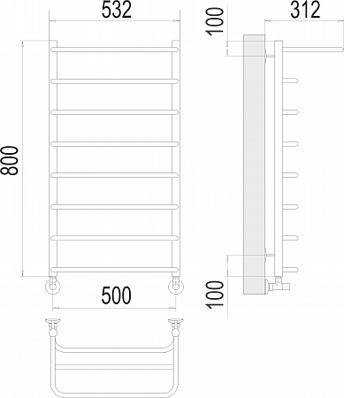 Полка П8 500х800  Полотенцесушитель  TERMINUS Северодвинск - фото 3