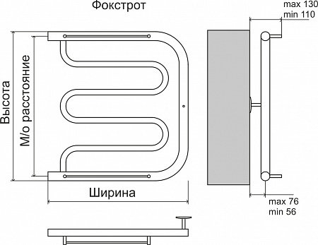 Фокстрот AISI 32х2 500х400 Полотенцесушитель  TERMINUS Северодвинск - фото 4