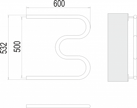 М-обр AISI 32х2 500х600 Полотенцесушитель  TERMINUS Северодвинск - фото 3