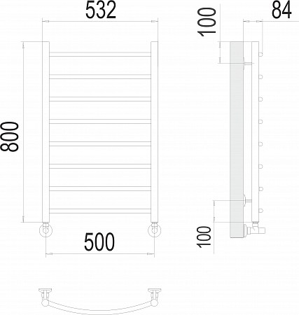 Классик П8 500х800 Полотенцесушитель  TERMINUS Северодвинск - фото 3