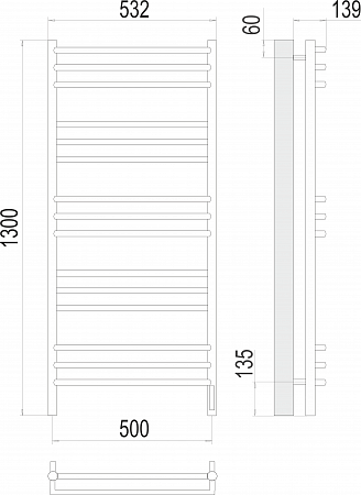 Прато П15 500х1300 электро (sensor quick touch) Полотенцесушитель  TERMINUS Северодвинск - фото 3